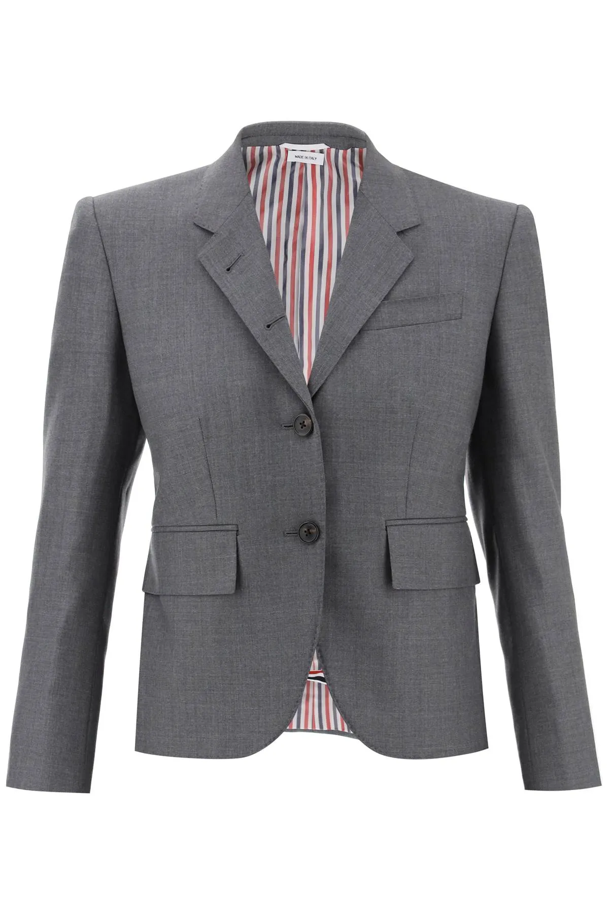 Thom Browne Single-Breasted Cropped Jacket In 120S Wool