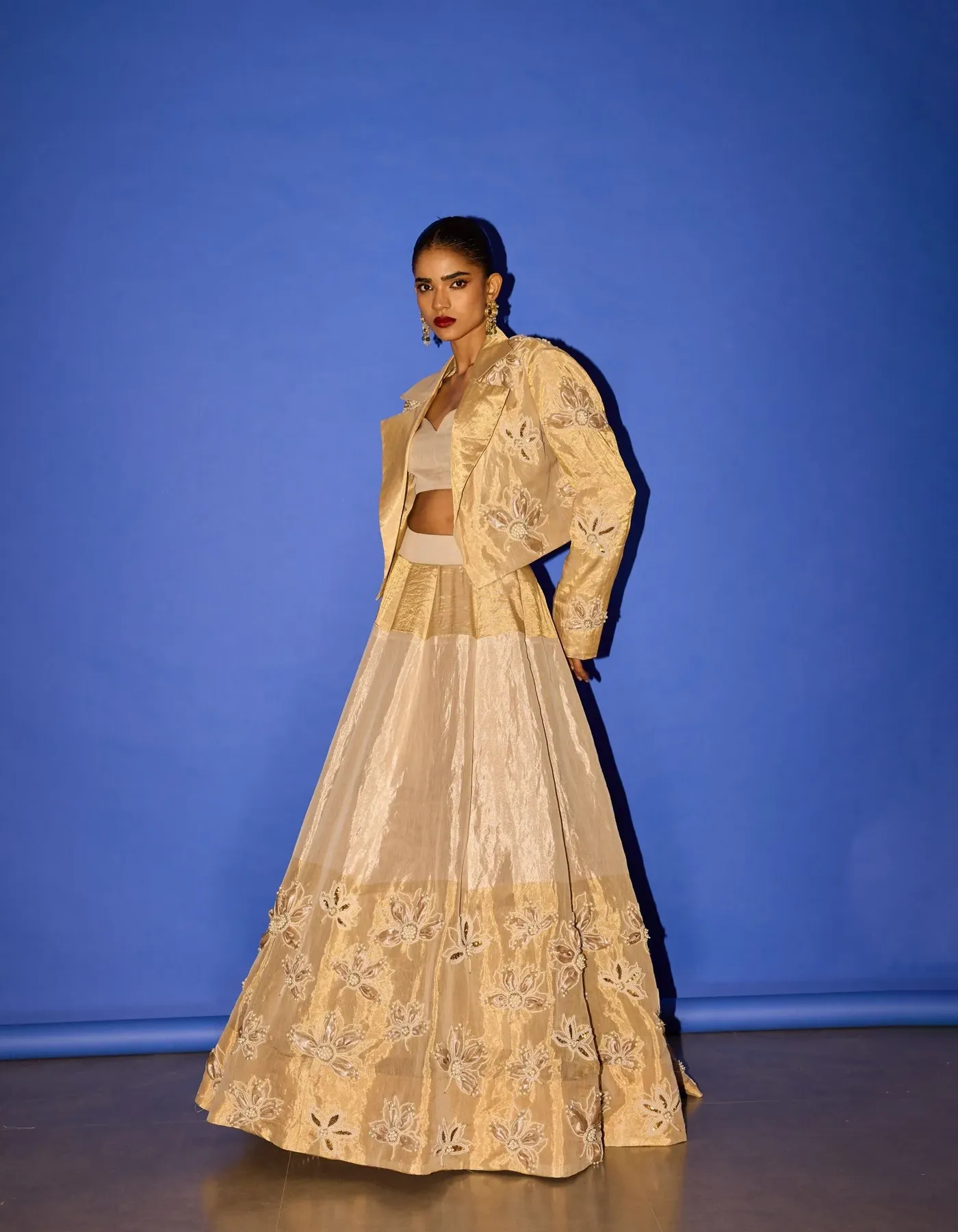 Tissue Blazer Lehenga Set