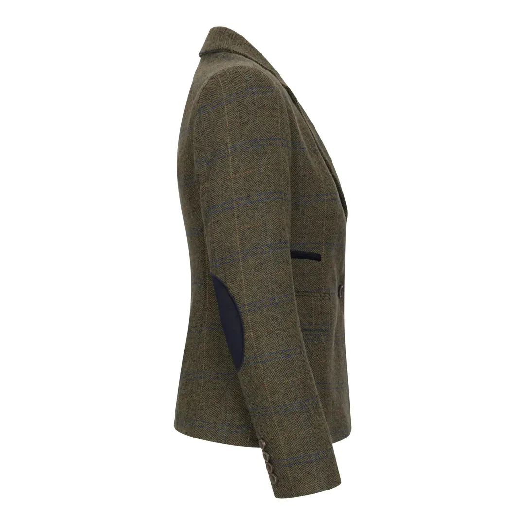 TPSTZ71 - Women's Olive Green Tweed Blazer Waistcoat