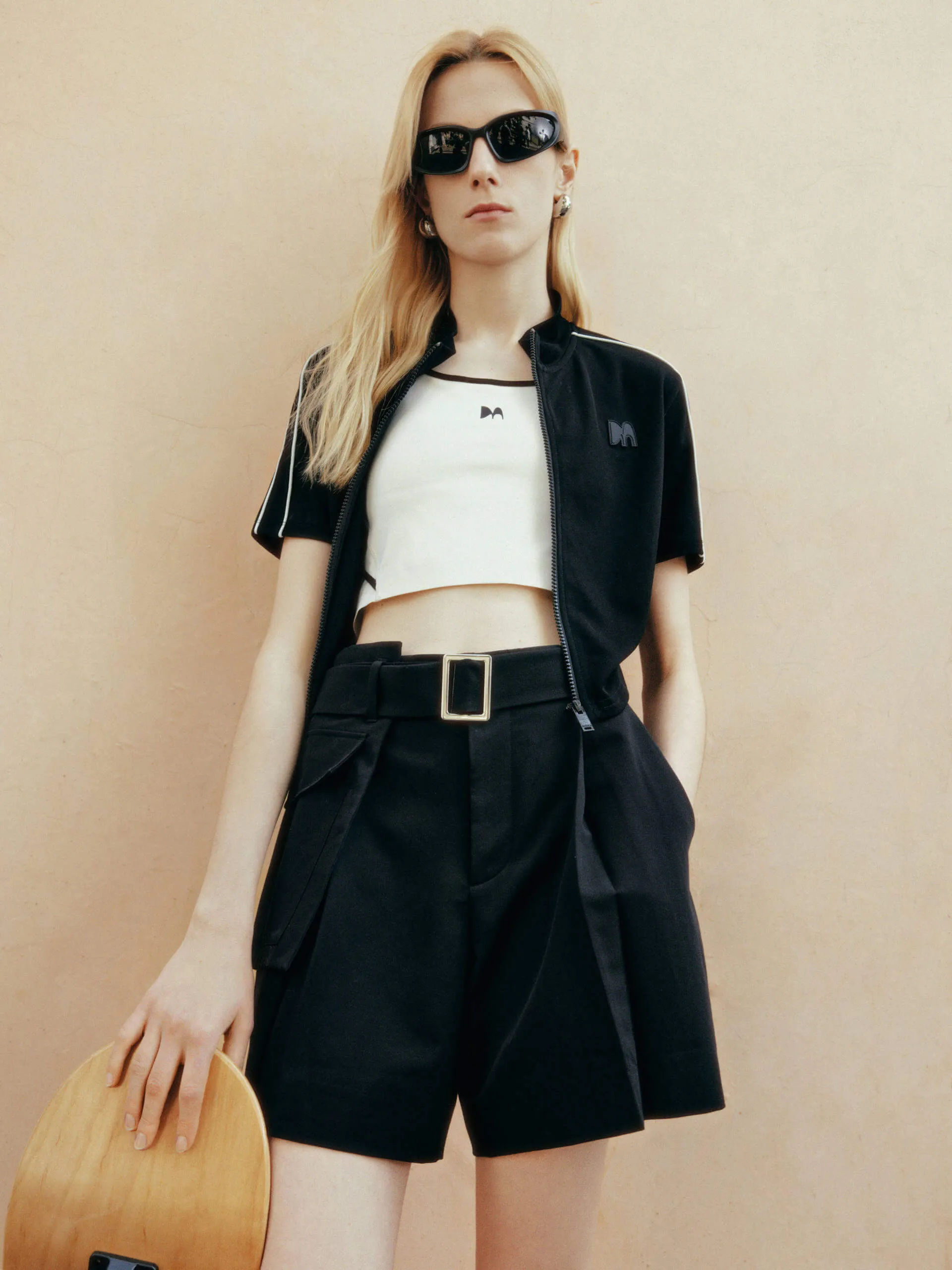 Triacetate Blend Cropped Jacket