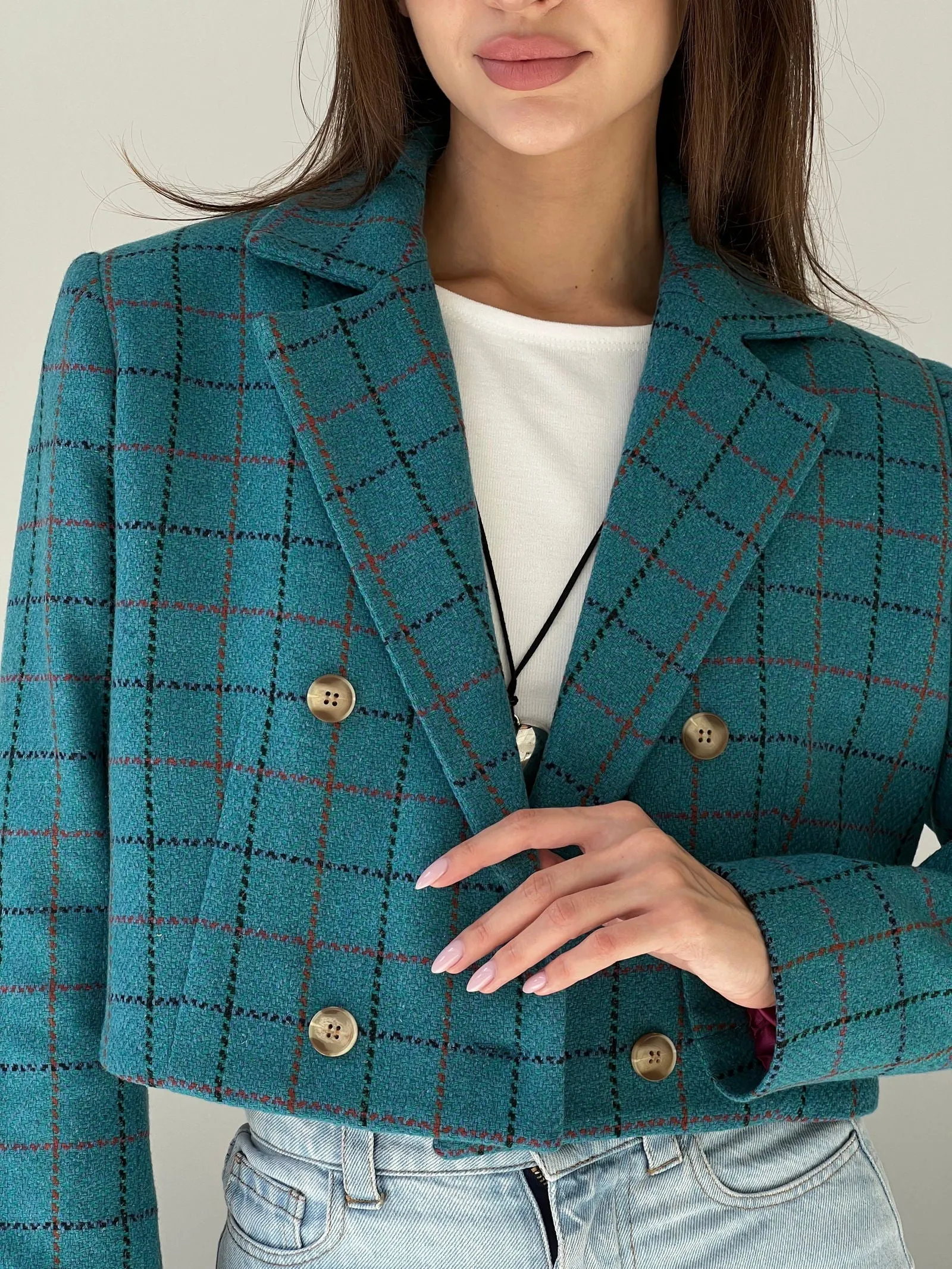 Turquoise Twilight cropped jacket