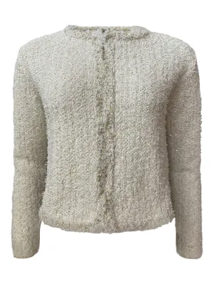 Tweed Effect Jacket in White & Citrine