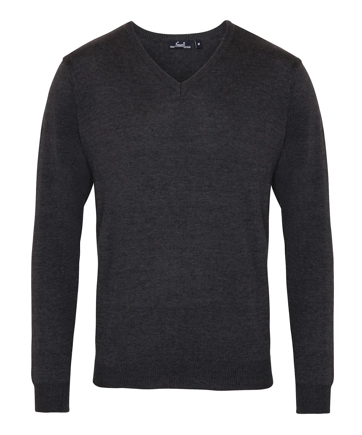 V-neck knitted sweater | Charcoal