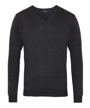 V-neck knitted sweater | Charcoal