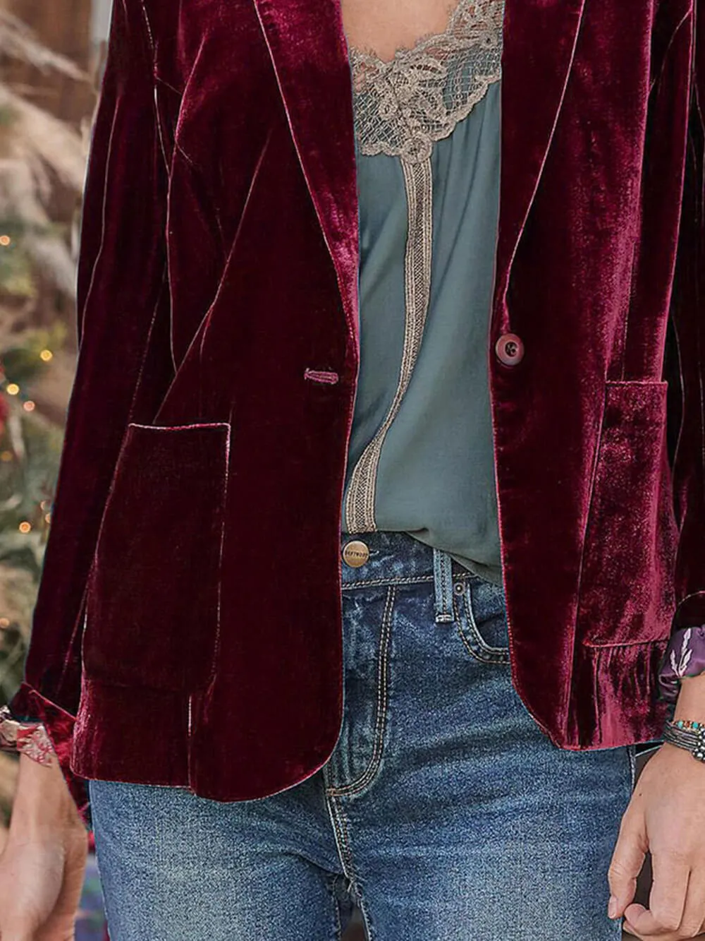 Velvet Cropped Fashion Jacket