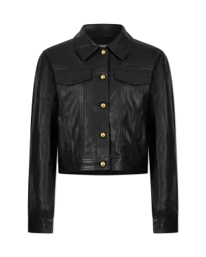 Vika Cropped Leather Jacket