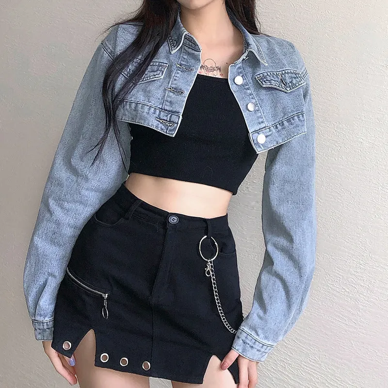 Vintage Denim Cropped Jacket