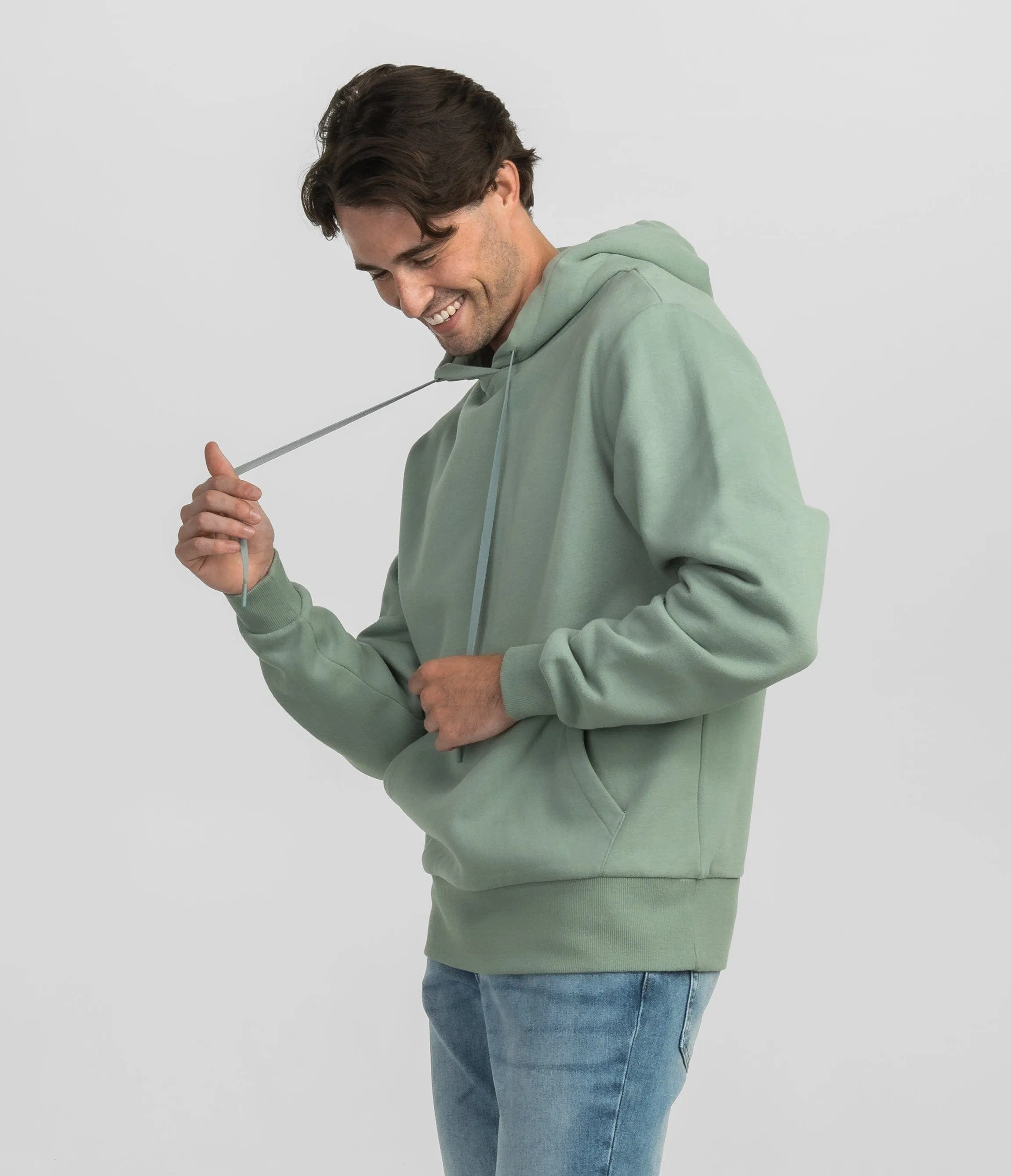 Washed Fleece Essential Hoodie - Iceberg Green