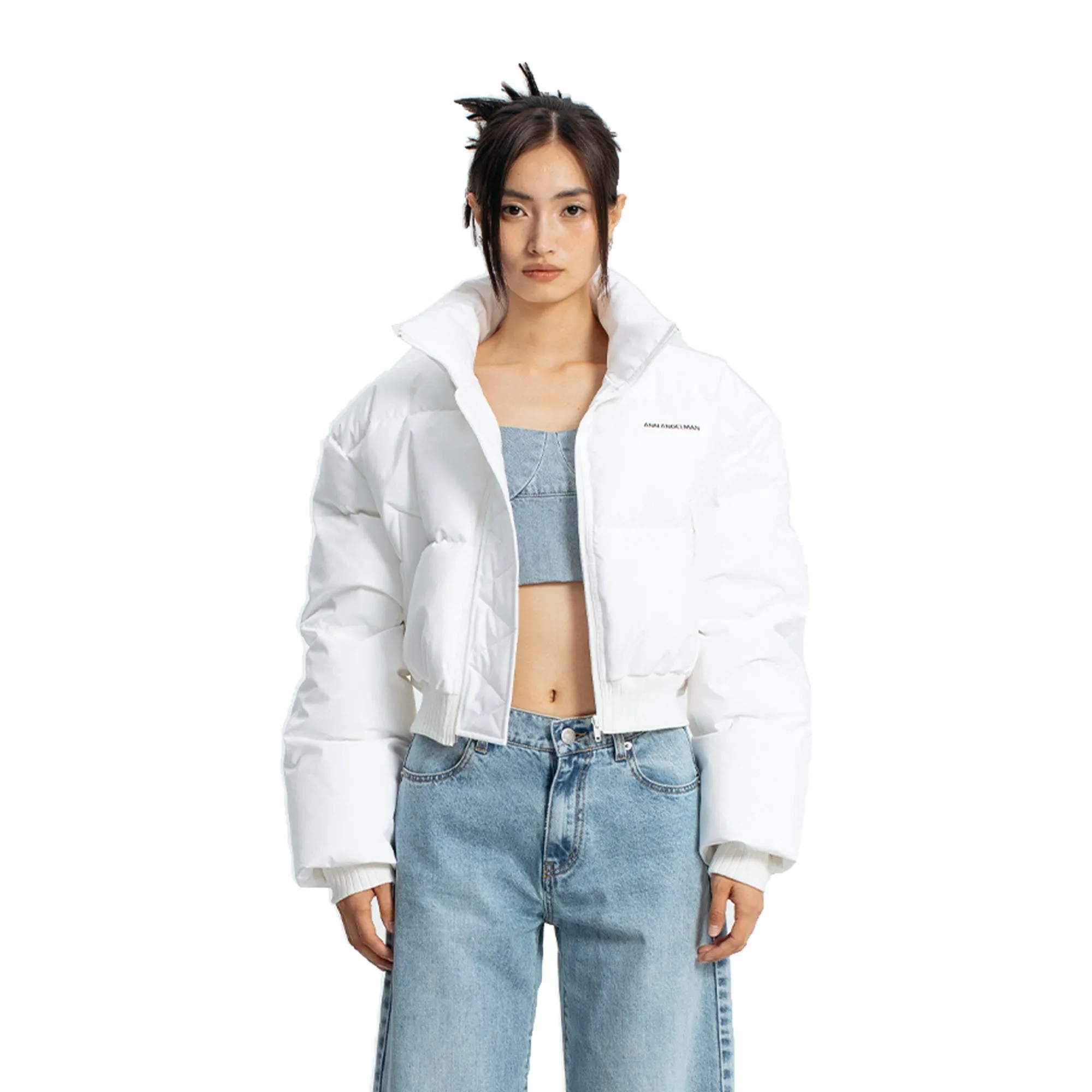 White Cropped Down Jacket