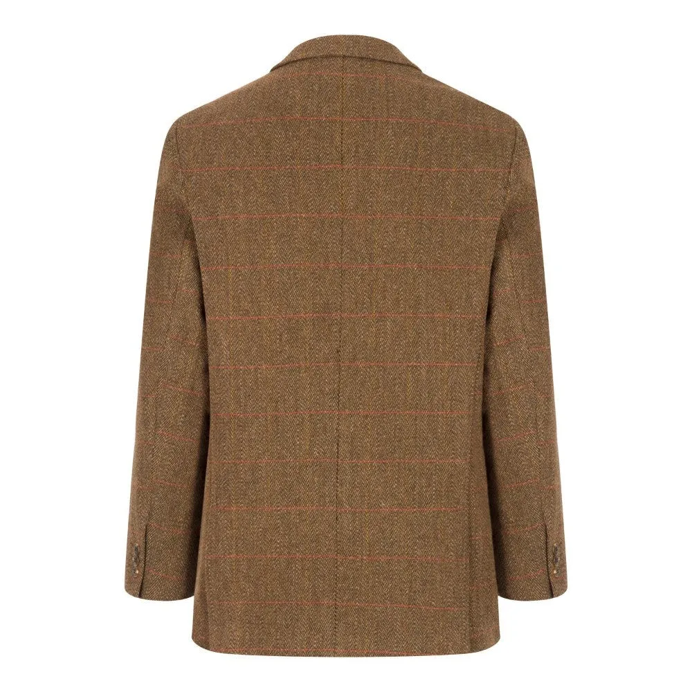 Windsor mens blazer, tweed, brun m rød stribe