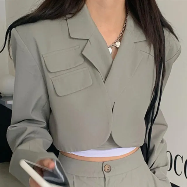 Women Sexy New Chic Crop Blazer