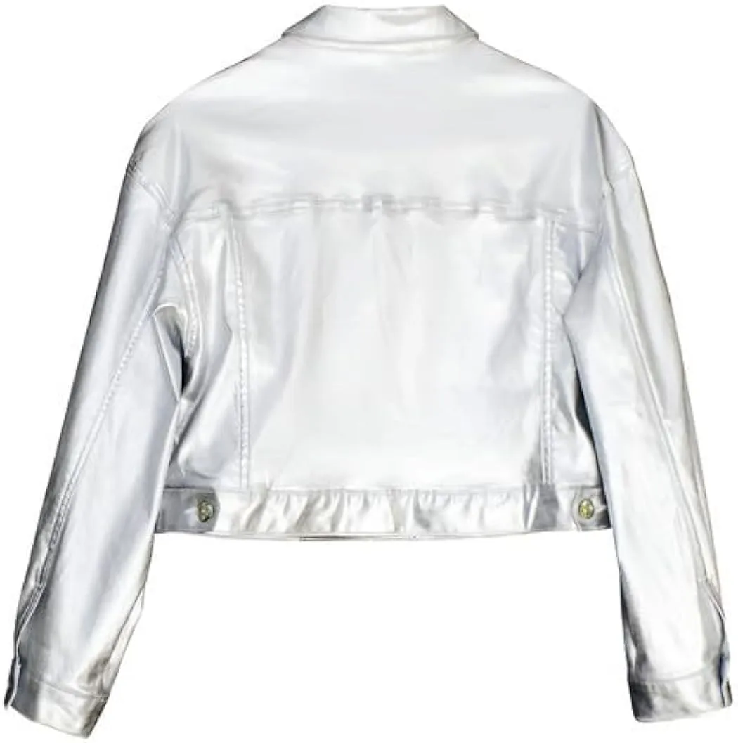 Women Shiny Biker Jacket - Women's Faux Leather Jacket