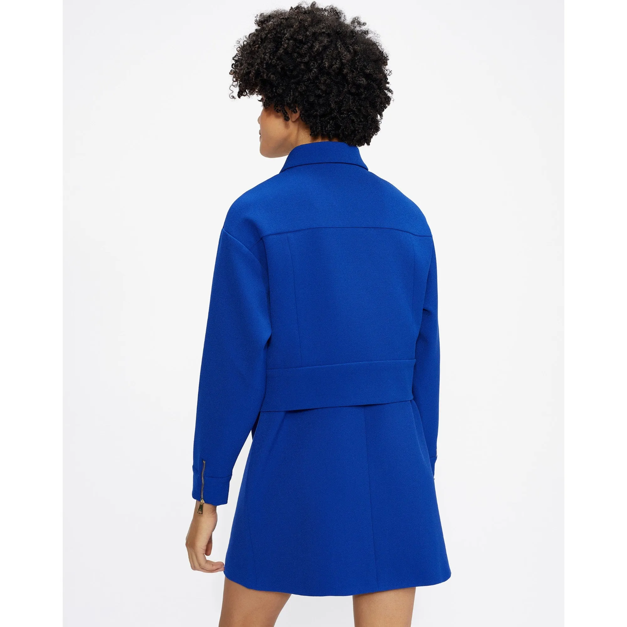 Women Wmf-Elrosa-Cropped Waffle Texture Jacket - Blue