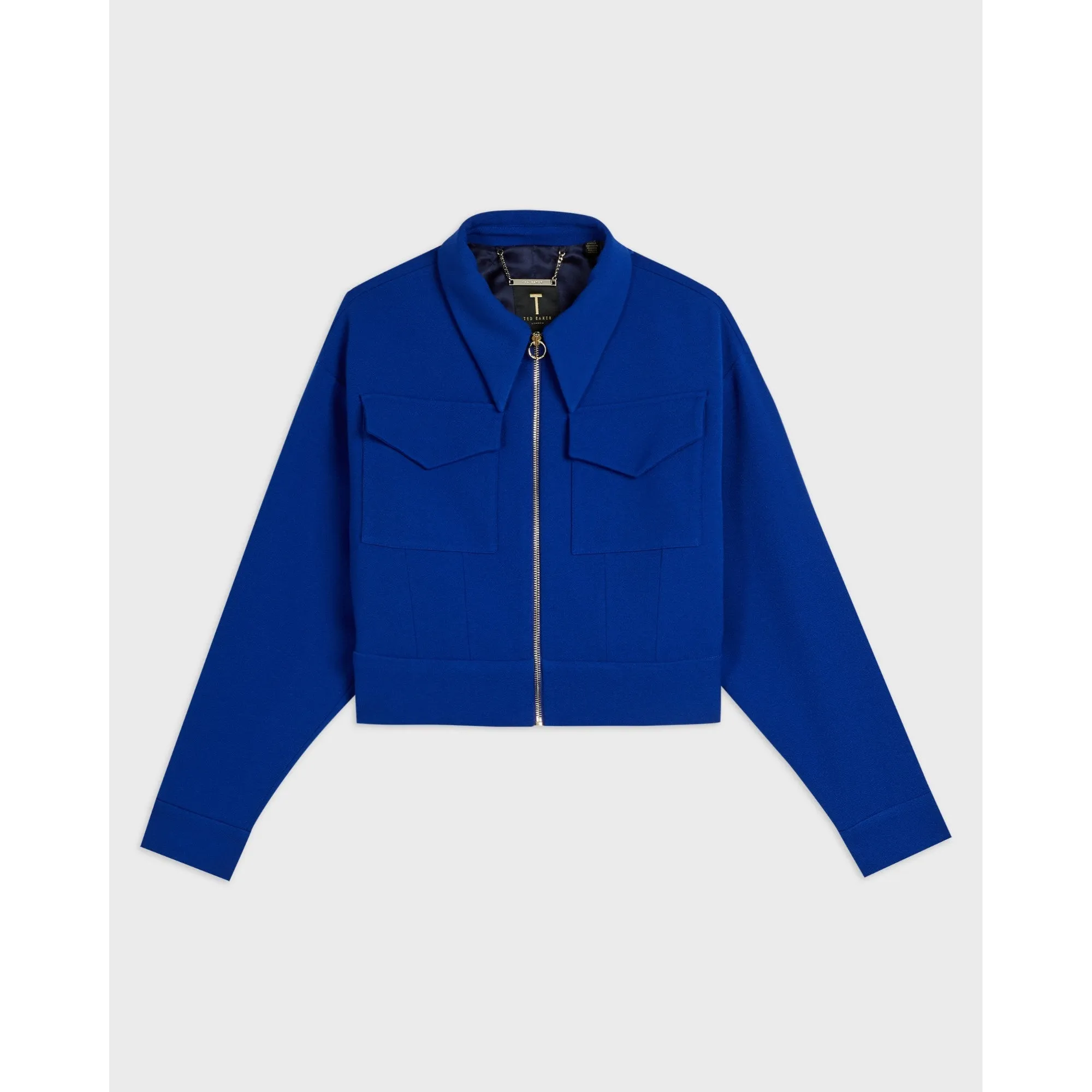 Women Wmf-Elrosa-Cropped Waffle Texture Jacket - Blue