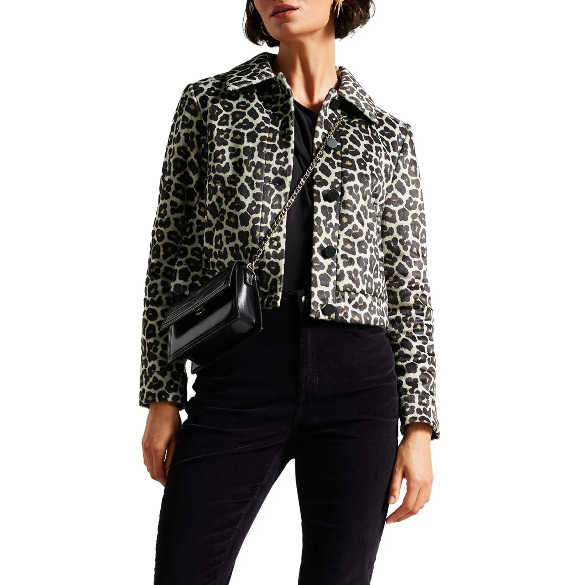 Women Wmj-Pelham-Cropped Animal Pony Jacket - Black