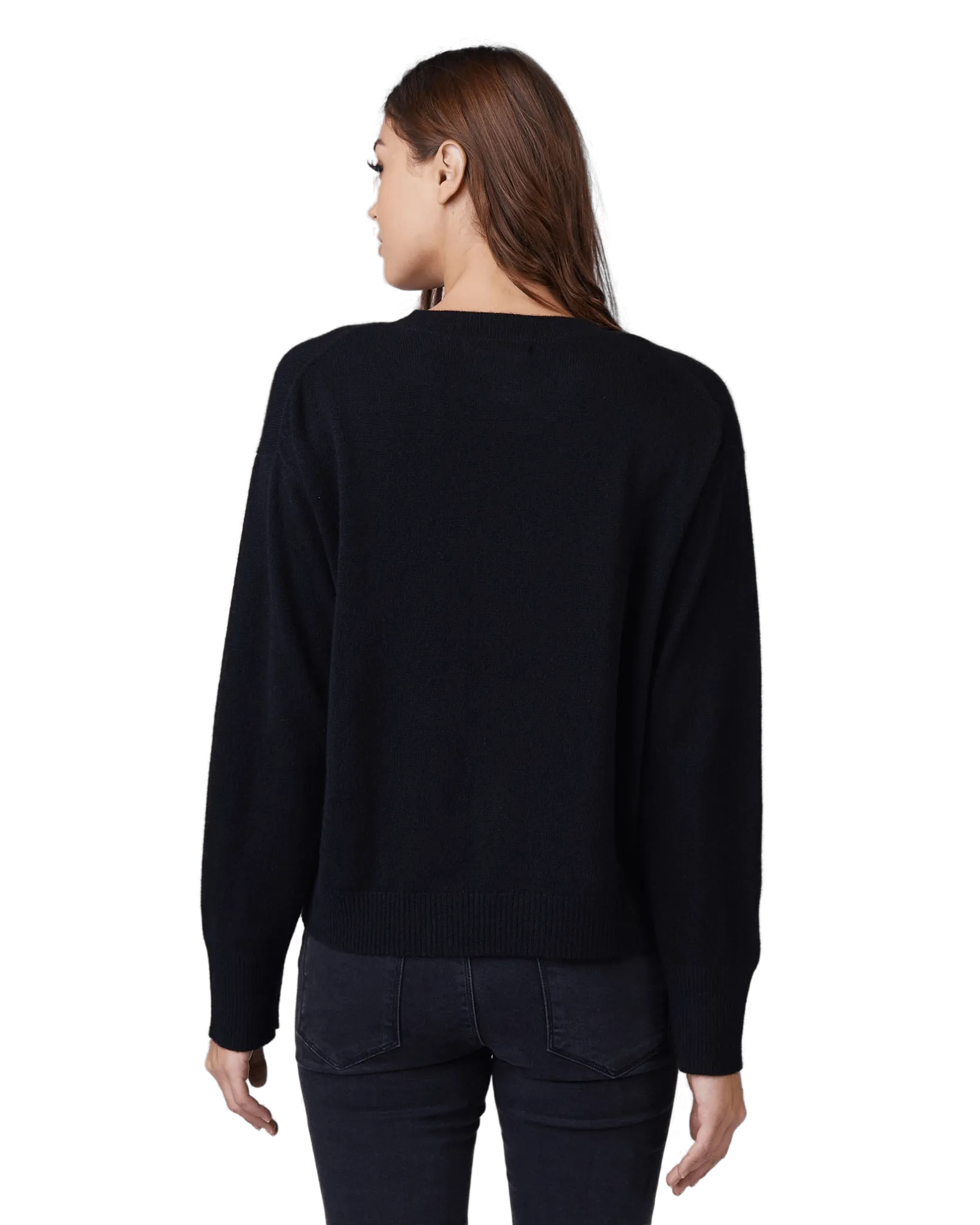 Women's Cashmere Crew Neck Sweater in Black