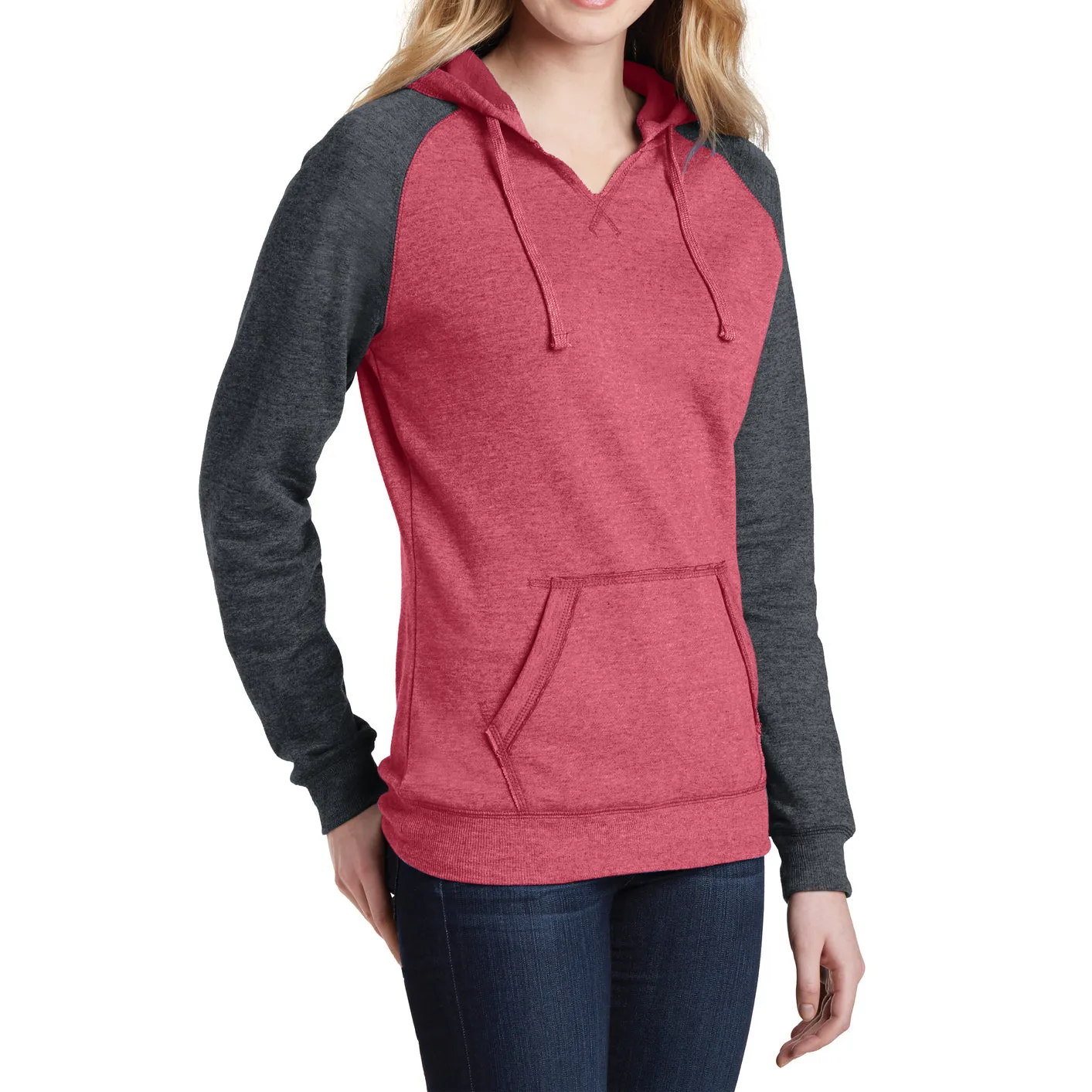 Women's Juniors Lightweight Fleece Raglan Hoodie