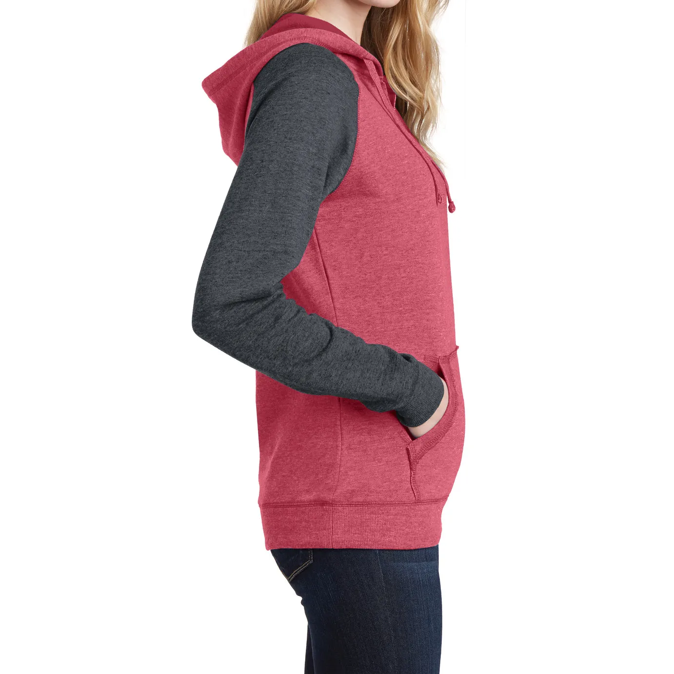 Women's Juniors Lightweight Fleece Raglan Hoodie