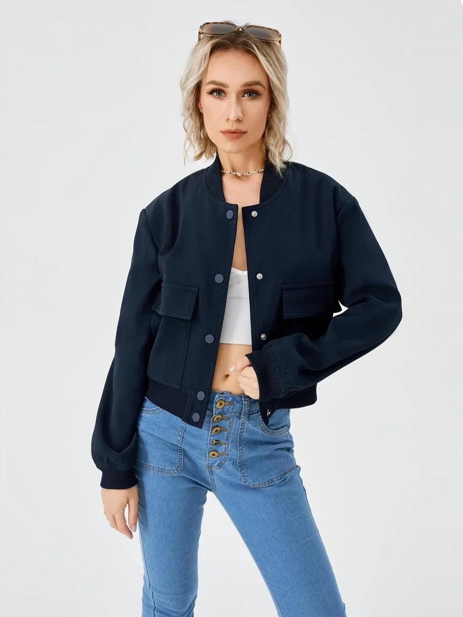 Women's Lightweight Cropped Bomber Jacket