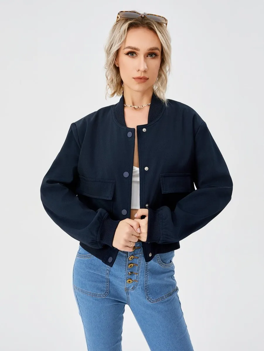 Women's Lightweight Cropped Bomber Jacket