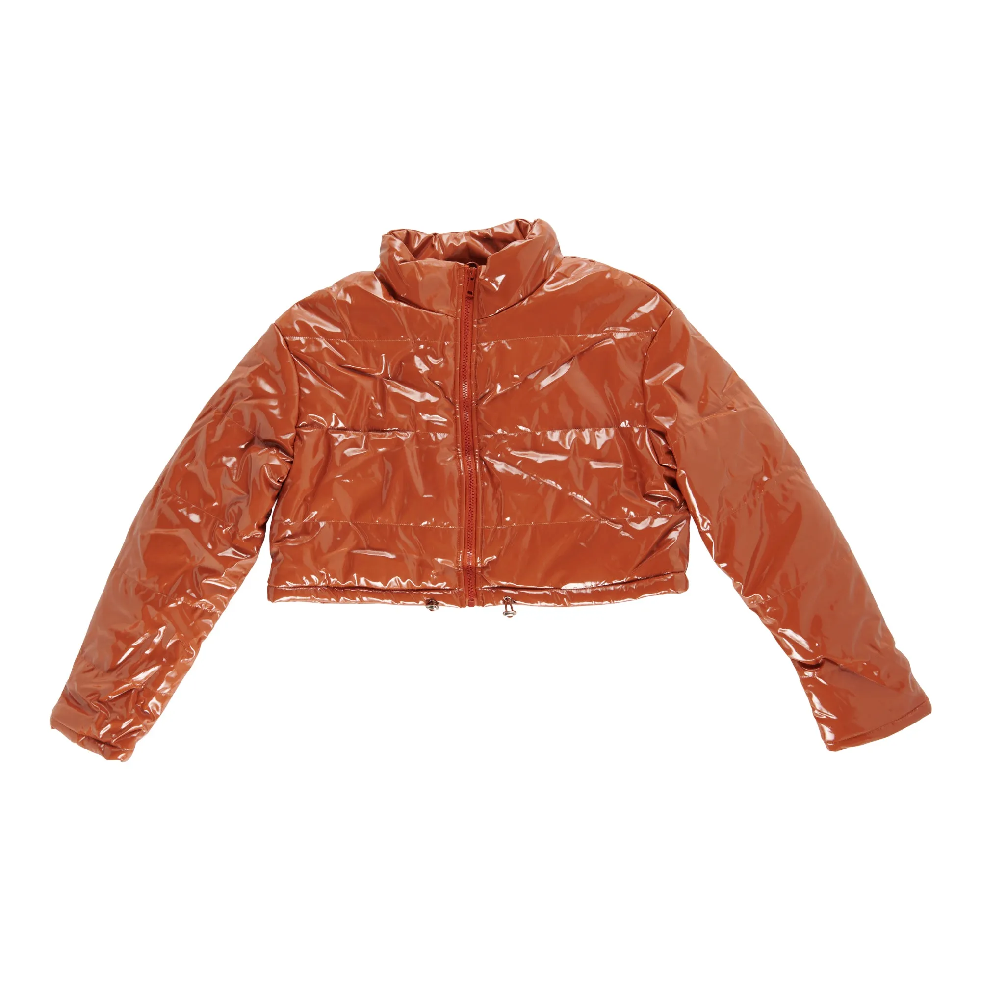 Women's Patent Leather Puffer Jacket