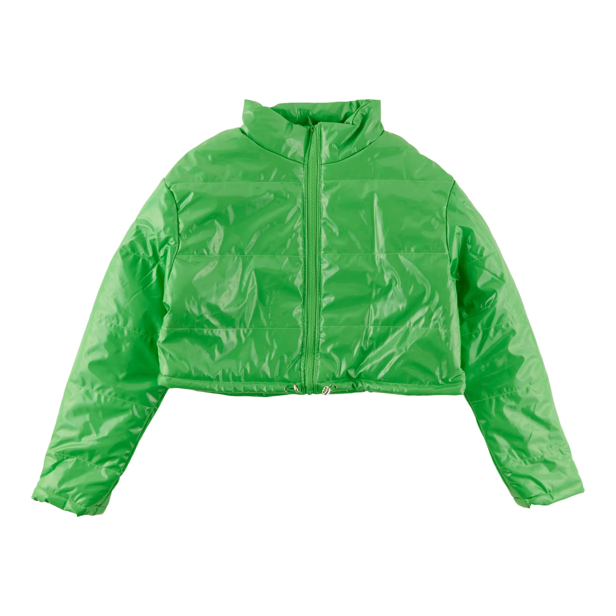 Women's Patent Leather Puffer Jacket