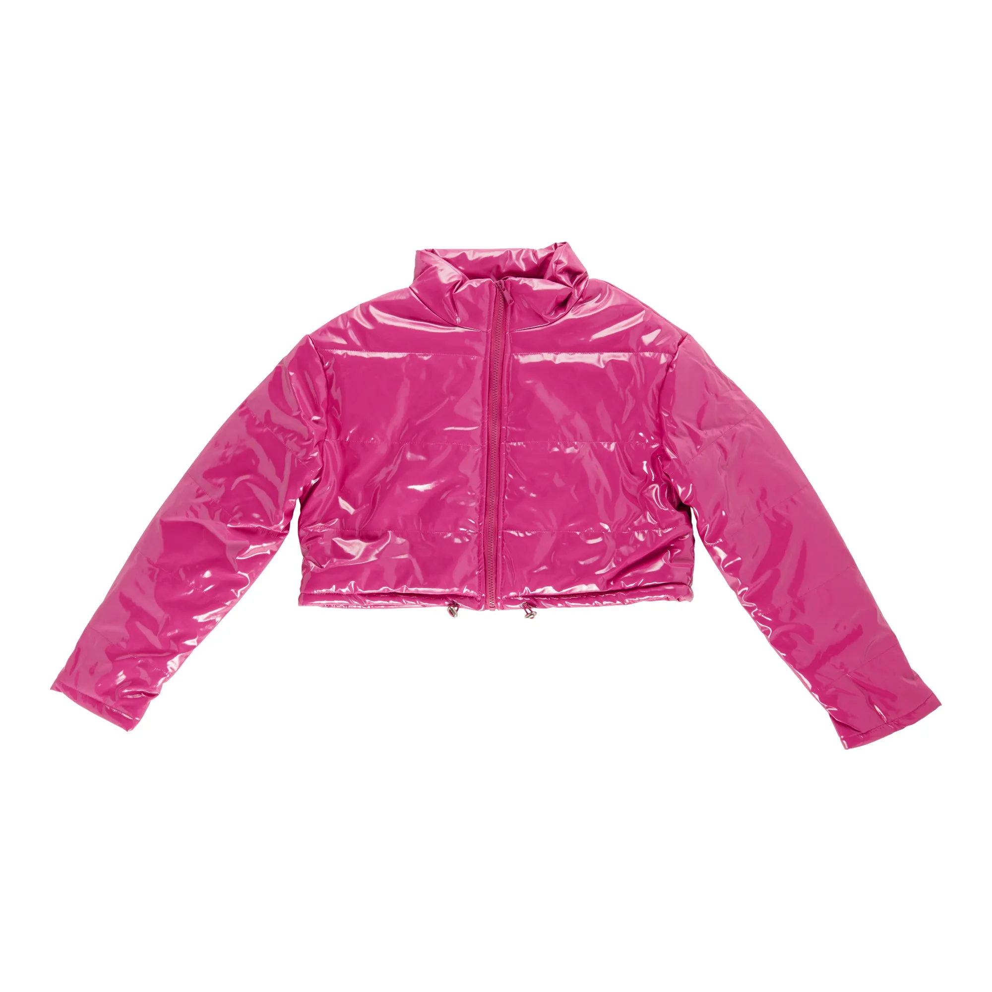 Women's Patent Leather Puffer Jacket