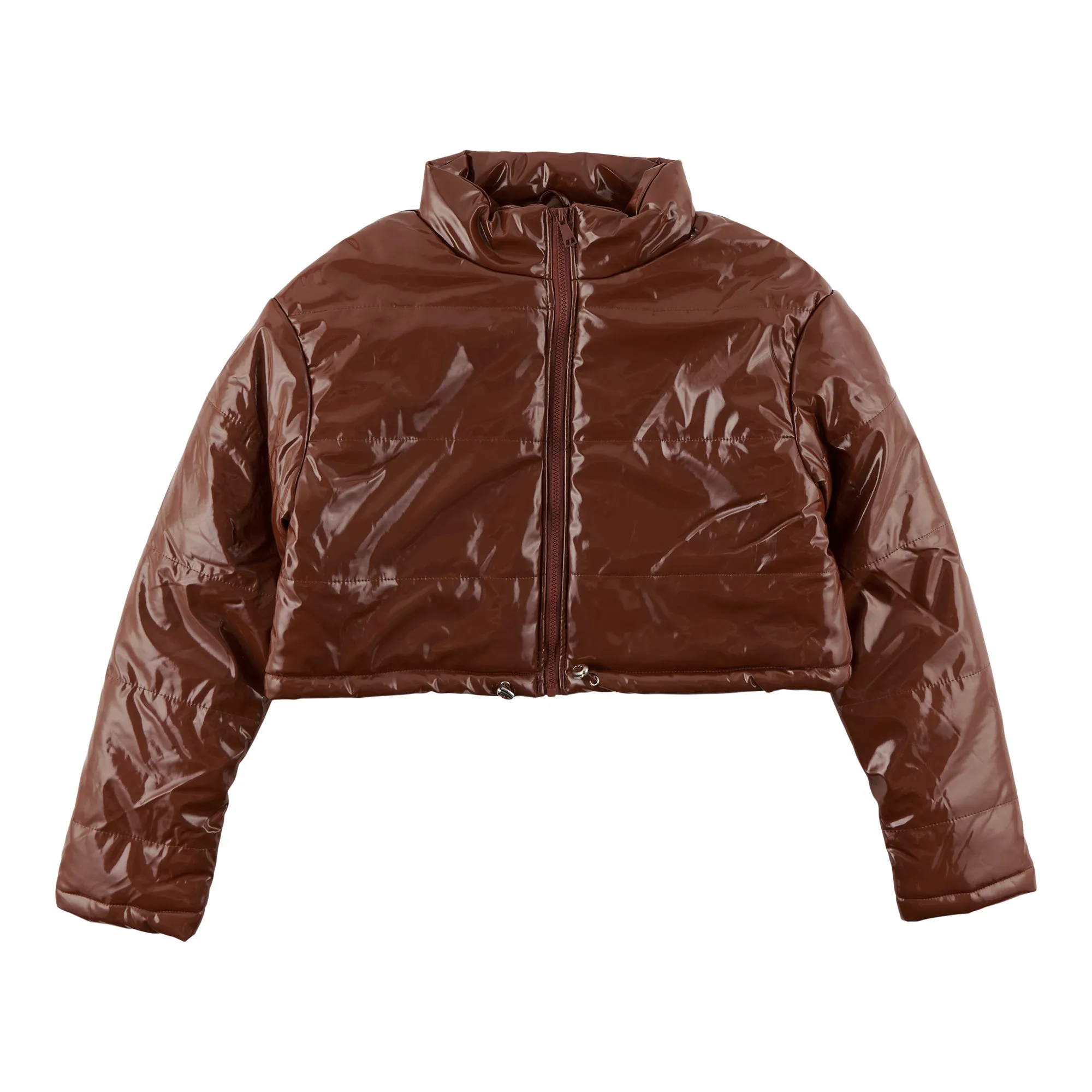 Women's Patent Leather Puffer Jacket