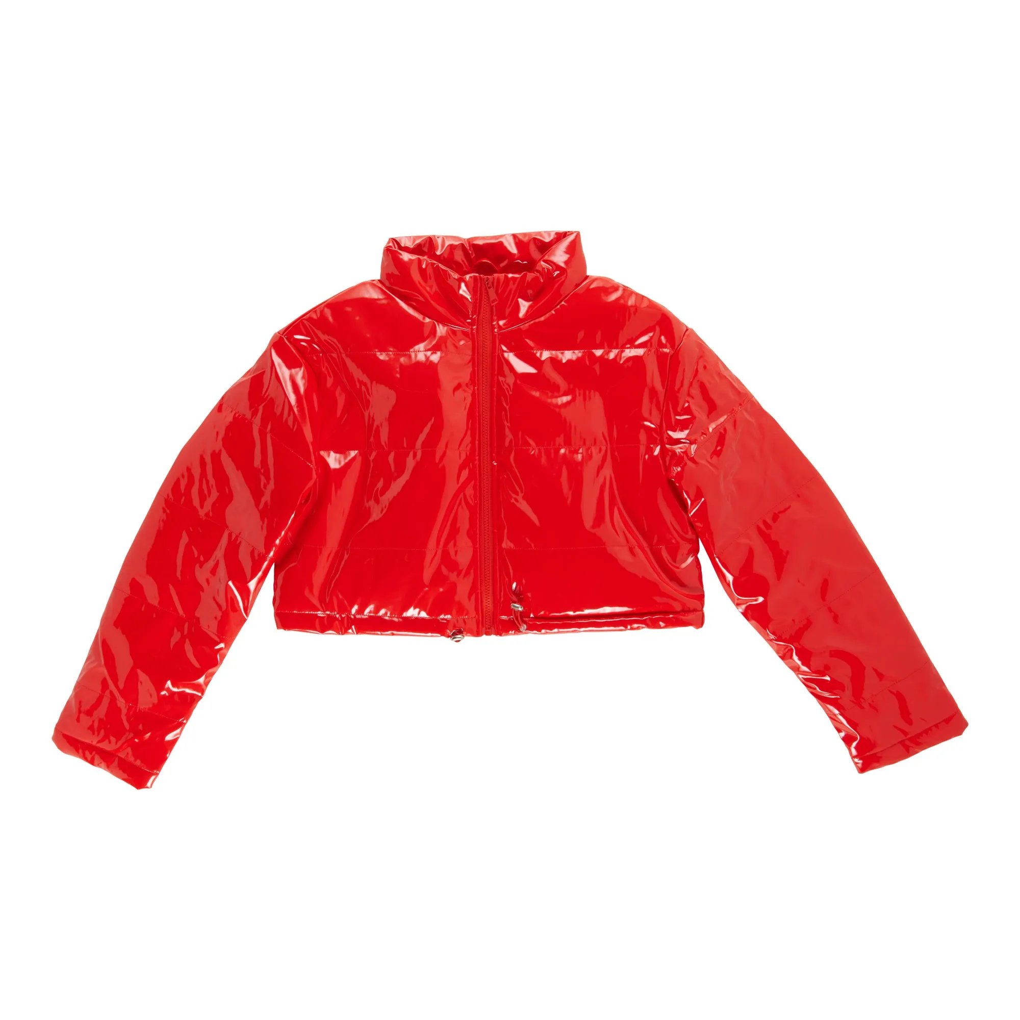 Women's Patent Leather Puffer Jacket