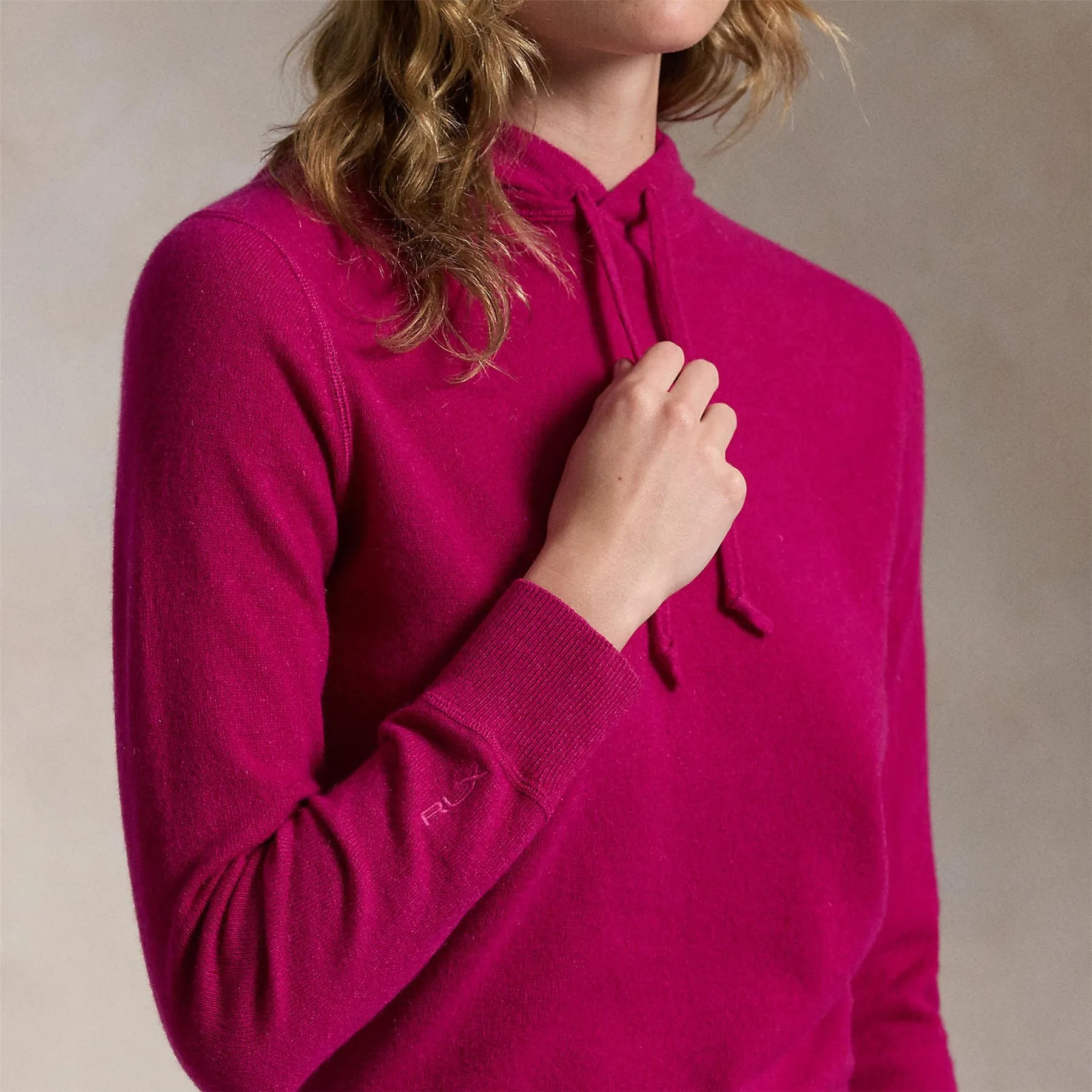 Womens RLX Cashmere Hoodie Fuchsia Berry - AW24