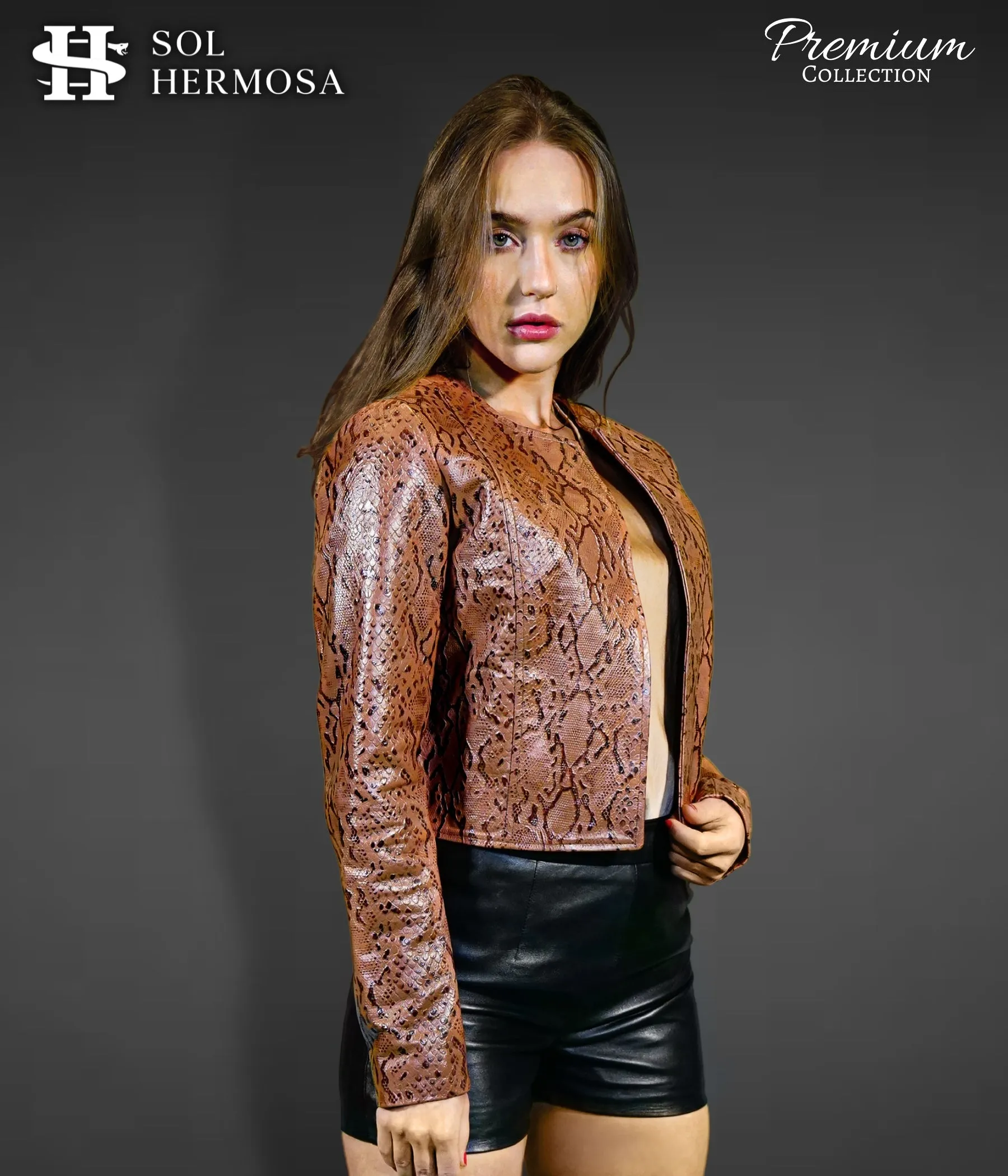 Women's Snake Leather Jacket - Jane