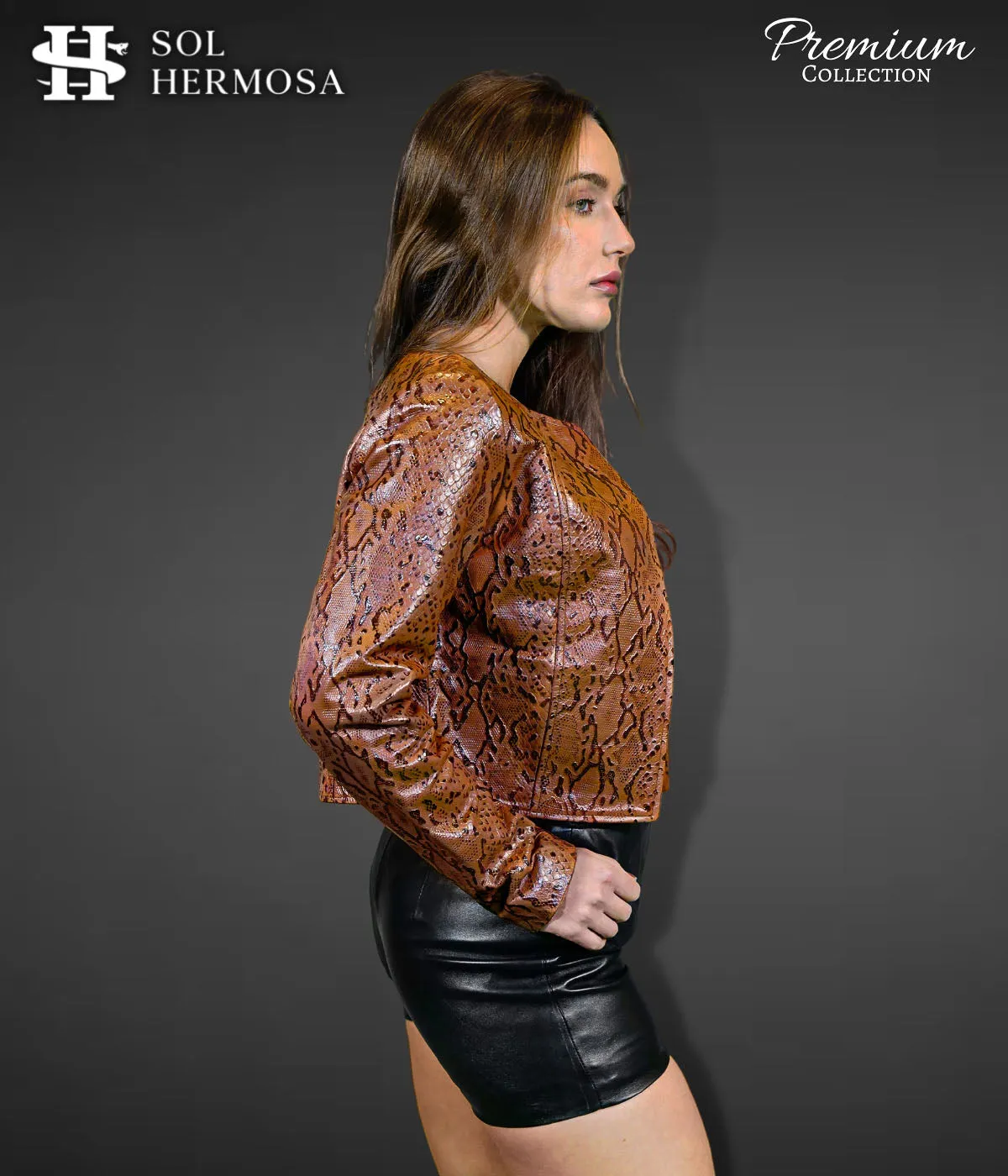 Women's Snake Leather Jacket - Jane