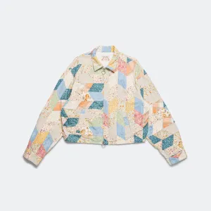 YABANE Quilt Patchwork Drizzler JKT - Ecru