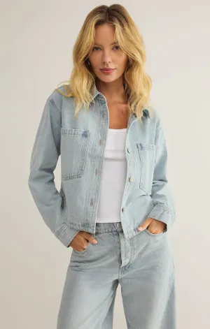 Z-Supply All Day Cropped Denim Jacket - FADED INDIGO